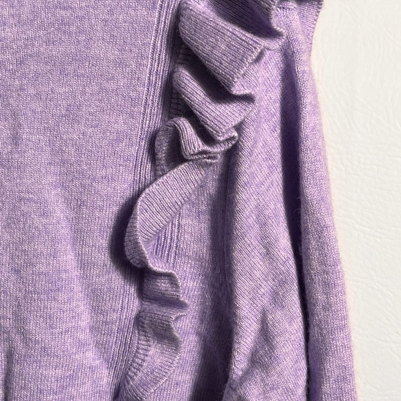Vineyard Vines Merino Wool & Cashmere Purple Ruffled Kids Top L - Picture 5 of 11